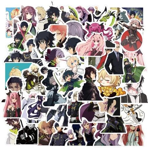 50PCS Anime Seraph Of The End Sticker Waterproof To DIY Laptop Notebook Guitar PS4 Stationery For Children Cartoon Toy Sticker