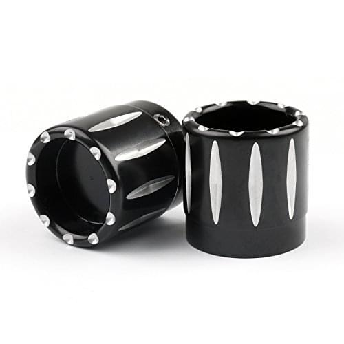Motorcycle Accessories 2PCS Black Front Axle Nut Cover Cap For Harley Softail Dyna V-Rod Touring Trike