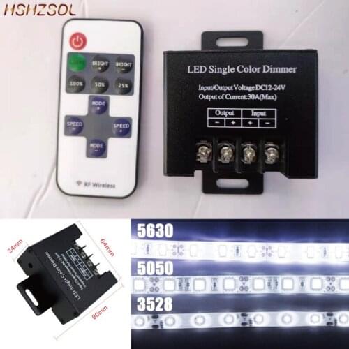 DC12-24V LED Controller 30Amper 11key RF Wireless LED Remote Controller dimmer For 3528 5050 2835 5630 LED Strip Single Color