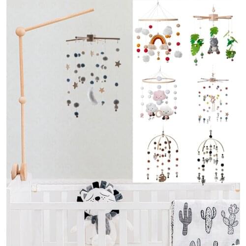 Bite Bites Wooden Bed Bell Baby Mobile Bracket Sock Rattle For Newborn Toys Developing DIY Accessories Crib Holder Arm Brackets