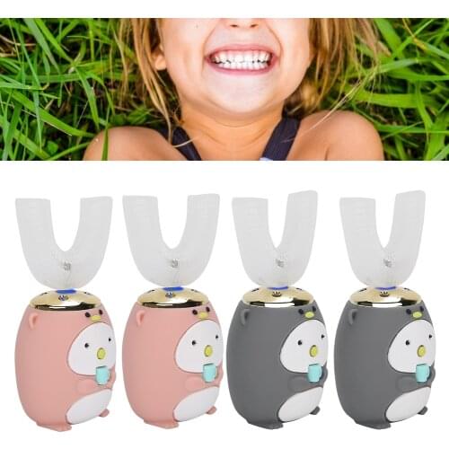 Children 360 Degrees Electric Sound Waves Toothbrush U Type 5 Modes Tooth Brush Intelligent Cleaning Toothbrush Oral Care Tool