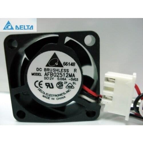 For delta AFB02512MA 2510 25mm DC 12V 0.06A Dual ball 3-P axial mini micro cooling fan
