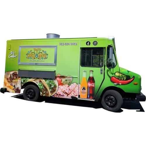 Electric Vintage Ice Cream Truck Mobile Outdoor Street Kitchen Food Vending Cart Food Carts Conssion Food Trailer