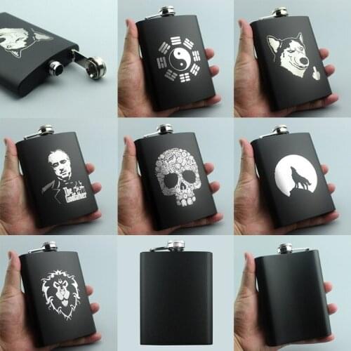 Portable Stainless Steel Material Hip Flask Flagon Whiskey Wine Pot with Cover Bottle for Travel Tour Drinkware Wine Cup