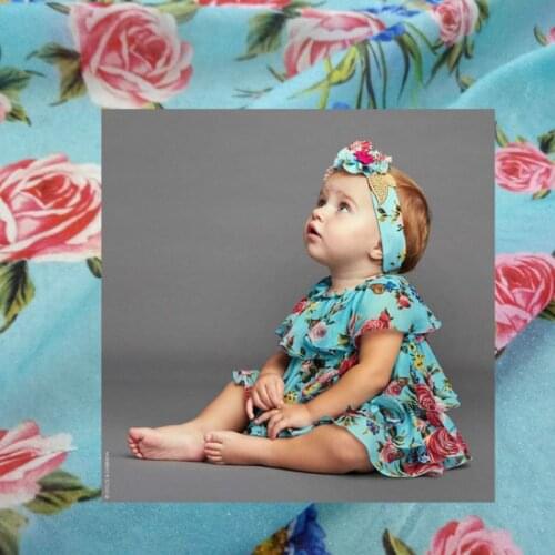 Italian Luxury Brand Parent-child Printed Fabric Childrens Clothing Handmade DIY 100% Polyester Fabric Wholesale Cloth Meter