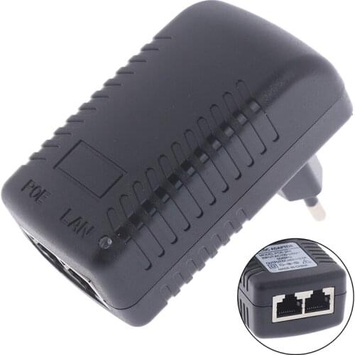 Security Surveillance POE Power Supply 48V 0.5A 24W POE Wall Plug POE Injector Ethernet Adapter IP Camera Phone EU Plug