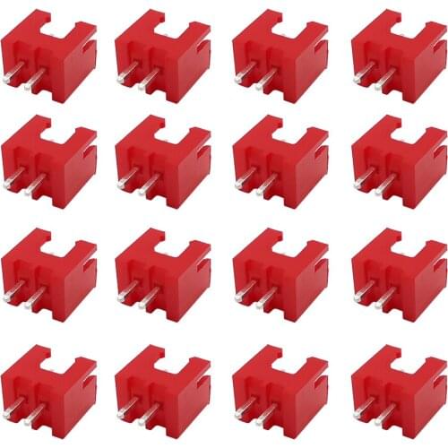 Red Nylon XH2.54 2 Pin Pitch 2.54mm Connector Male Plug Straight Pin Terminals Housing for PCB/Automotive/electronic circuit ect