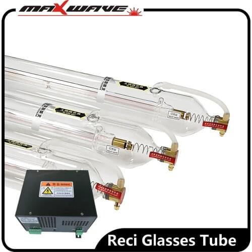 Maxwave RECI Laser Tube W1 75W + Laser Power Supply DY10 CO2 Laser Tube 80W length 1050mm Dia.80mm