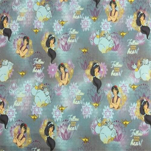 Cartoon Disney Aladdin Lamp the Lion King Castle 100% Cotton Fabric for Boy Clothes Hometextile Cushion Cover Needlework DIY