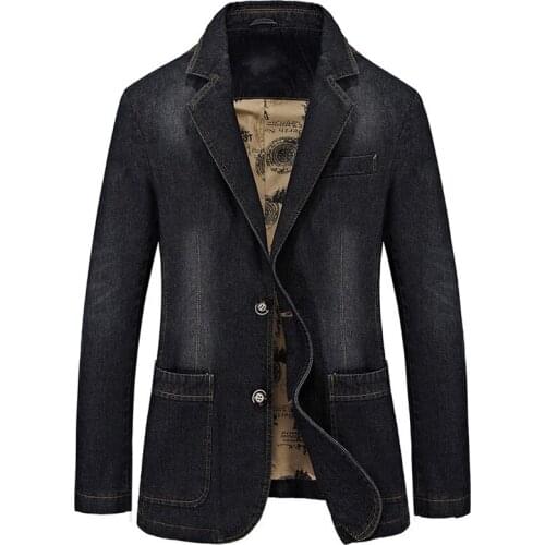 Men 's Denim Jacket Brand Designer Spring Mens Jeans Jacket and Coat Plus Size 4XL Suit Dress Coats For Men Military Style C1579