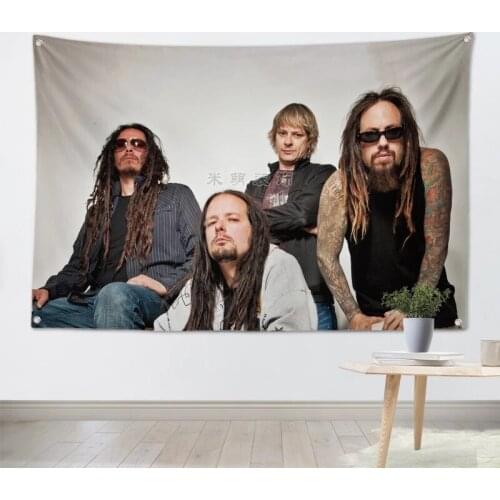 "KORN" Rock Band Poster Cloth Flag Banner Hanging Pictures Music Festival Musical Instrument Store Decor