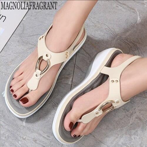 New Women Sandals Flip Flops Casual Flats Outdoor Fashion Women Shoes Summer Beach Womens Shoes Wedge Female Footwear hy 462