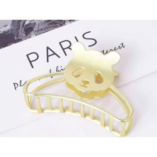 New Women Geometric Hair Claw Clamps Metal Hairpins Cute Bear Moon Shape Hair Clip Headwear Girls Hair Decoration Accessories