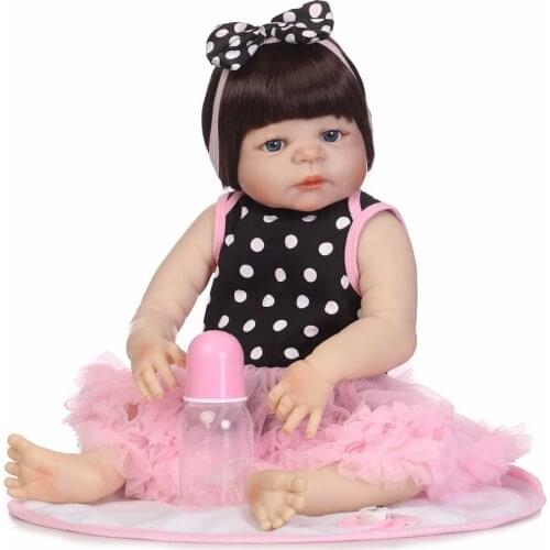 NPK 19inch 46cm bebes reborn girl Full Body Silicone menina de reborn babies Doll Newborn Toys Baby Brinquedos Gift Birthday Toy