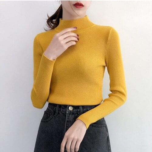 Autumn Winter Sweater Women Long Sleeve Pullover Women Basic Sweaters Turtleneck 2019 Korean Style Knit Tops Femme
