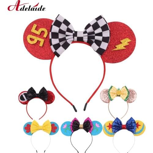 Lovely Girls Bows Minnie Sequin Headband Ears Hair Accessories Kid Women Head-Accessories Headdress Head Band Party TDMQ023