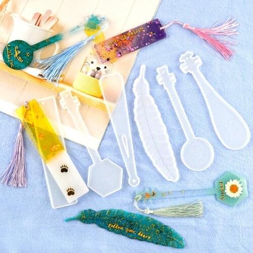 Rectangle Feather Music Instrument Silicone Bookmarker Mold Resin DIY Mould