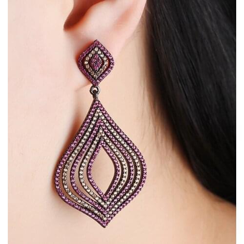 Drop Earrings Black Copper Multicolor AAA Cubic Zirconia Angel Tear Trendy Dangle Earrings For Women Earrings Free Drop Shipping