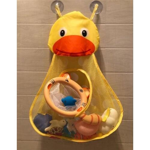 Baby Bathtub Toy Mesh Duck Storage Bag Organizer Holder Bathroom Folding Mesh Storage Toy for Children Baby Gift Toys for Boys