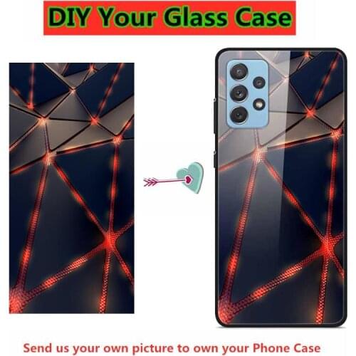 DIY Glass Case For Samsung A32 A42 A52 A72 5G Case Personalized Photo Case for Samsung Galaxy A32 4G A 32 Shockproof Hard Case