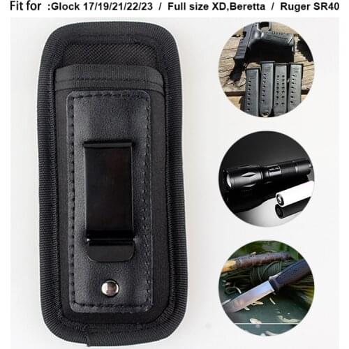 Tactical Bullet Clip Bag 600D Nylon Pistol Holster Bullet Pouches for Glock 17 19 21 22 23Beretta 92 XD Pouches Gun Accessories