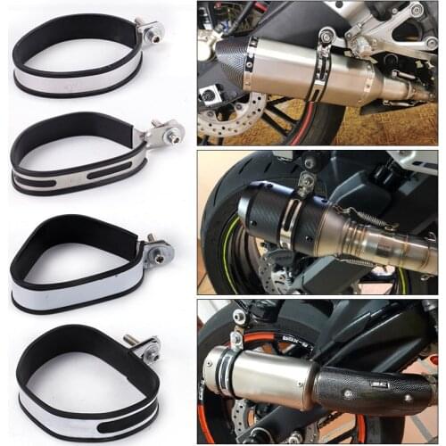 90mm 100mm 110mm 135 mm Universal Fixing Bracket Motorcycle Exhaust Pipe Stainless Steel Carbon Fiber Holder Muffler Clamp Ring