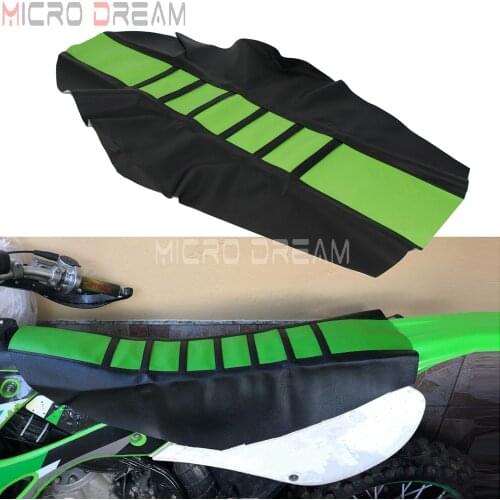 Green Dirt Racing Bike Universal Rubber Sunproof Gripper Soft Seat Cover For Kawasaki KLX KLR KX WR Yamaha Motocross ATV Quad