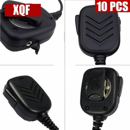 XQF 10PCS 2 Pin Speaker Mic with PTT for Icom Two Way Radio IC-F24S IC-F31 IC-F3 IC-F3S