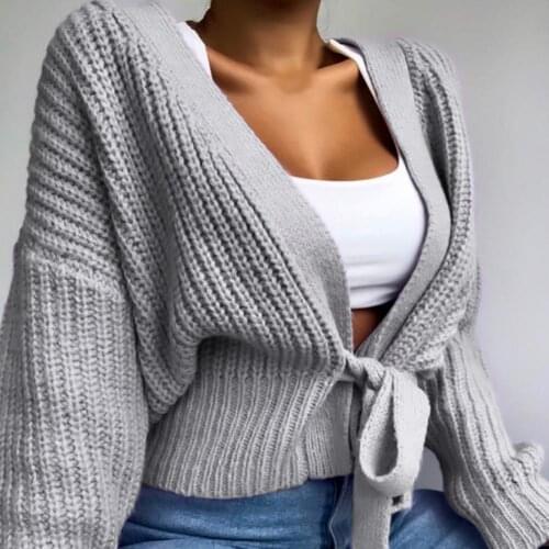 Woman Sweaters Cardigan Autumn Winter Long Sleeve Loose Knitwear Lace Up Warm Tunic Casual Sweaters Streetwear Casual Clothes