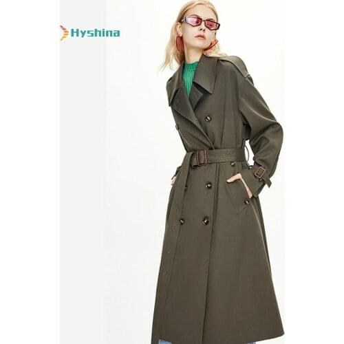 Womens Trench Coat New Leisure Double Breasted Coat