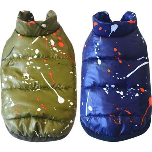 Pet Dog Winter Clothes Cold Coat Warm Ski Suit Vest Jackets Costume Printed Design Dog Vest Coat Parkas Pet Products