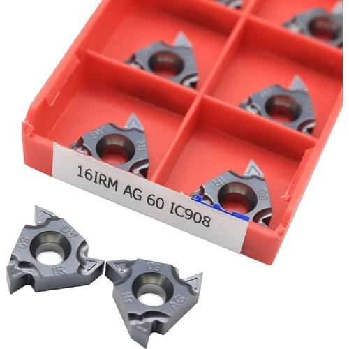 10pcs Carbide Inserts 16IRM AG 60 IC908 Plate CNC Threaded Blade Lathe Cutter Tool Turning Tools