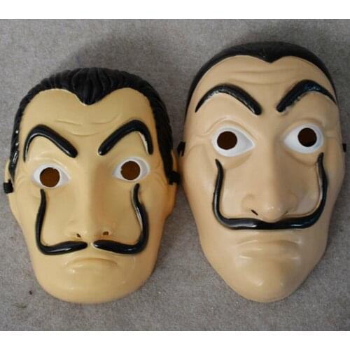 10 Pcs Funny Salvador Dali Mask Money Heist The House of Paper La Casa De Papel Cosplay Costume Halloween Masquerade Masks