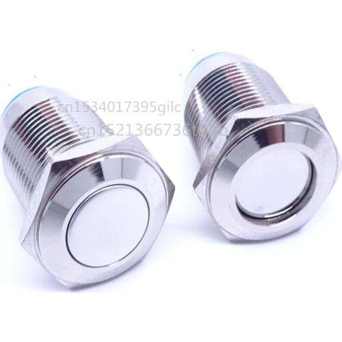16MM metal waterproof button switch two groups of 6-pin normally open normally closed self-locking reset double pole double thro