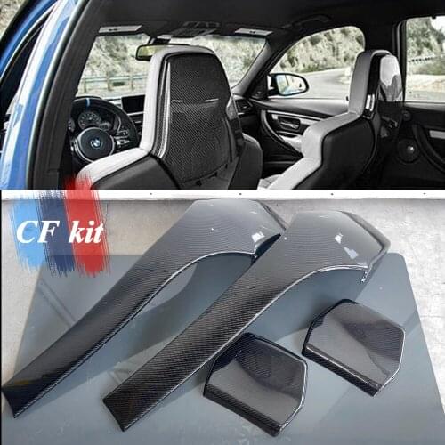 4pcs/set Carbon Fiber Car Backseat Cover Trims for BMW F80 F82 M3 M4 F83 F87 M2 M2C 2012 - 2019 Car Accessories