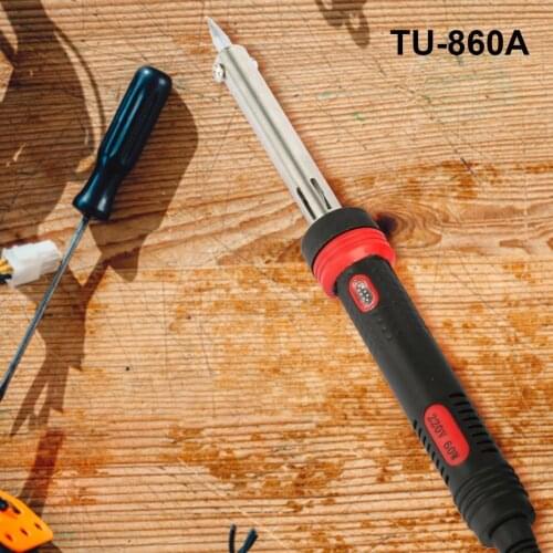 60W TU-860A Electric Soldering Iron External Heating Eco-friendly Soft Straight Iron Tip Insulation Handle Welding Pen