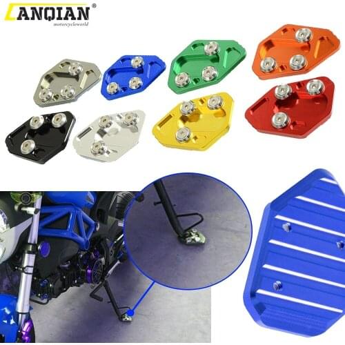 Motorcycle Accessories CNC Aluminum Kickstand Foot Side Stand Extension Pad Support Plates FOR BMW HP2 SPORT 2008 2009 2010
