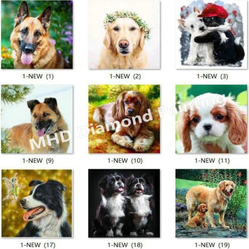 5D DIY Diamond Painting Dog Picture Diamond Cross Stitch Animal Rhinestone Family Decoration Diamond Embroidery Wholesale Dog