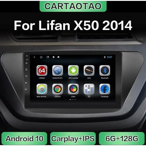 Android 10.0 car radio GPS navigation WiFi CarPlay multimedia player for Lifan X50 2014 DSP RDS IPS NO DVD 2din
