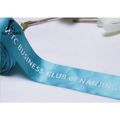 Free shipping custom brand logo printesatin ribbon name printing wedding gift packing packaging hair decorative ribbons