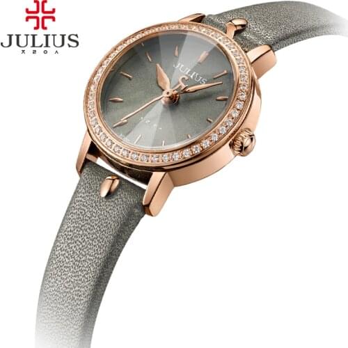 Claw Setting Ladys Womens Watch Japan Quartz Small Hours Fine Fashion Clock Leather Girl Christmas Birthday Gift Julius