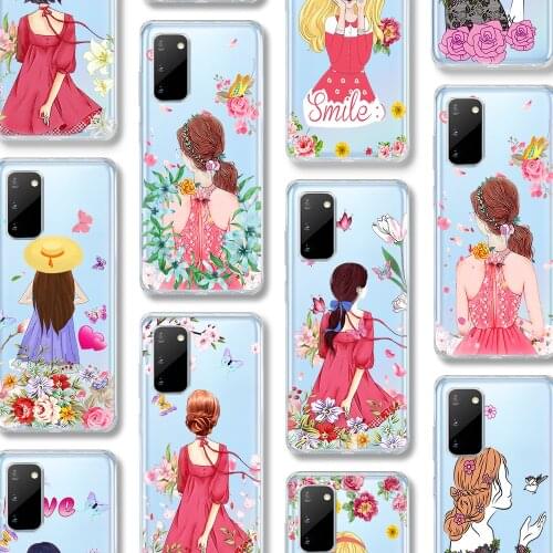 Flora Girl Charm Case For Samsung Galaxy A51 S21 A52 A50 S20 A72 S10 A71 A70 A12 A21S A32 S9 S8 S10e FE Note 20 Ultra Plus TPU