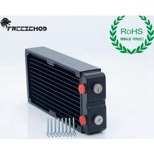 FREEZEMOD 240mm computer pc water cooler copper radiator double layer 45mm thick copper fin G1/4. TSRP-HP45-240