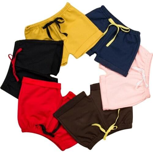 Wholesale 7 Colors Cool Thin Kids Shorts for Girls Baby and Boys 1-9 Year Old Casual Solid Cotton Soft Children Pants Summer