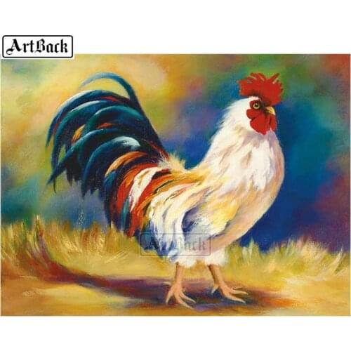 Full square 5d diamond painting a cock oil painting kit 3d diamond embroidery rhinestone resin mosaic decorative painting animal