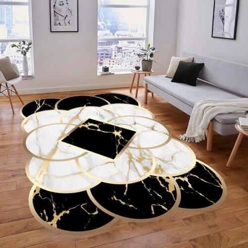Living room Rug Laser-Cut Carpet Washable Artificial Leather Anti-Slip Soles With Special Pattern Multicolour Trend Model Decora