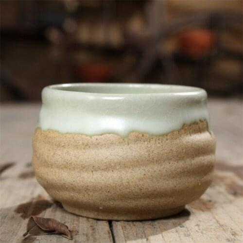 Creative Japanese Handmade Coarse Pottery Pu'er Tea Bowl Ceramic Vintage Small Tea Cup Office Teaware Drinkware Water Container