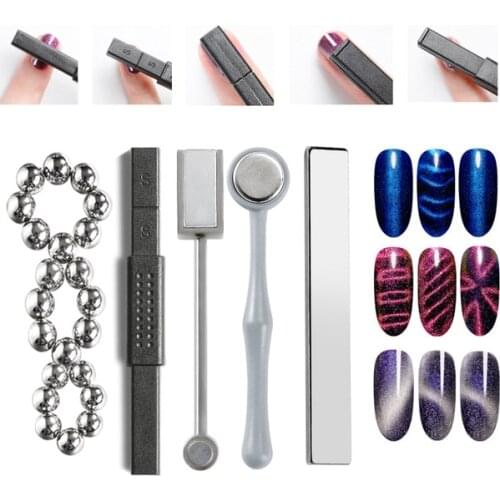 MEET ACROSS 5D Cat Eyes Gel Magnetic Board Thick Strong Magnet Stick for Cat Eye Gel Polish Magnet Manicure Tool