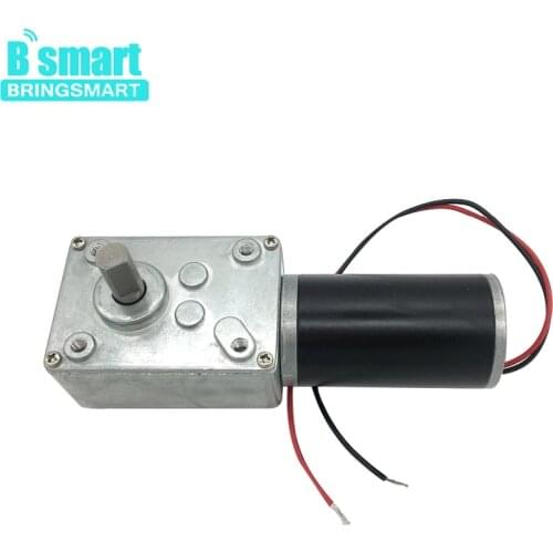 Bringsmart Micro Motor A58SW31ZY 12V DC Worm Gear Motor 24V Self-lock Gearbox Reduction 470rpm Large Torque Reversible Machine