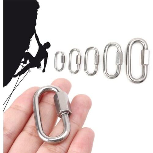 Multisize Outdoor Climbing D Shape Buckle Carabiner Survial Key Chain Climb Hook Clip Outdoors Backpack Buckle Keychain